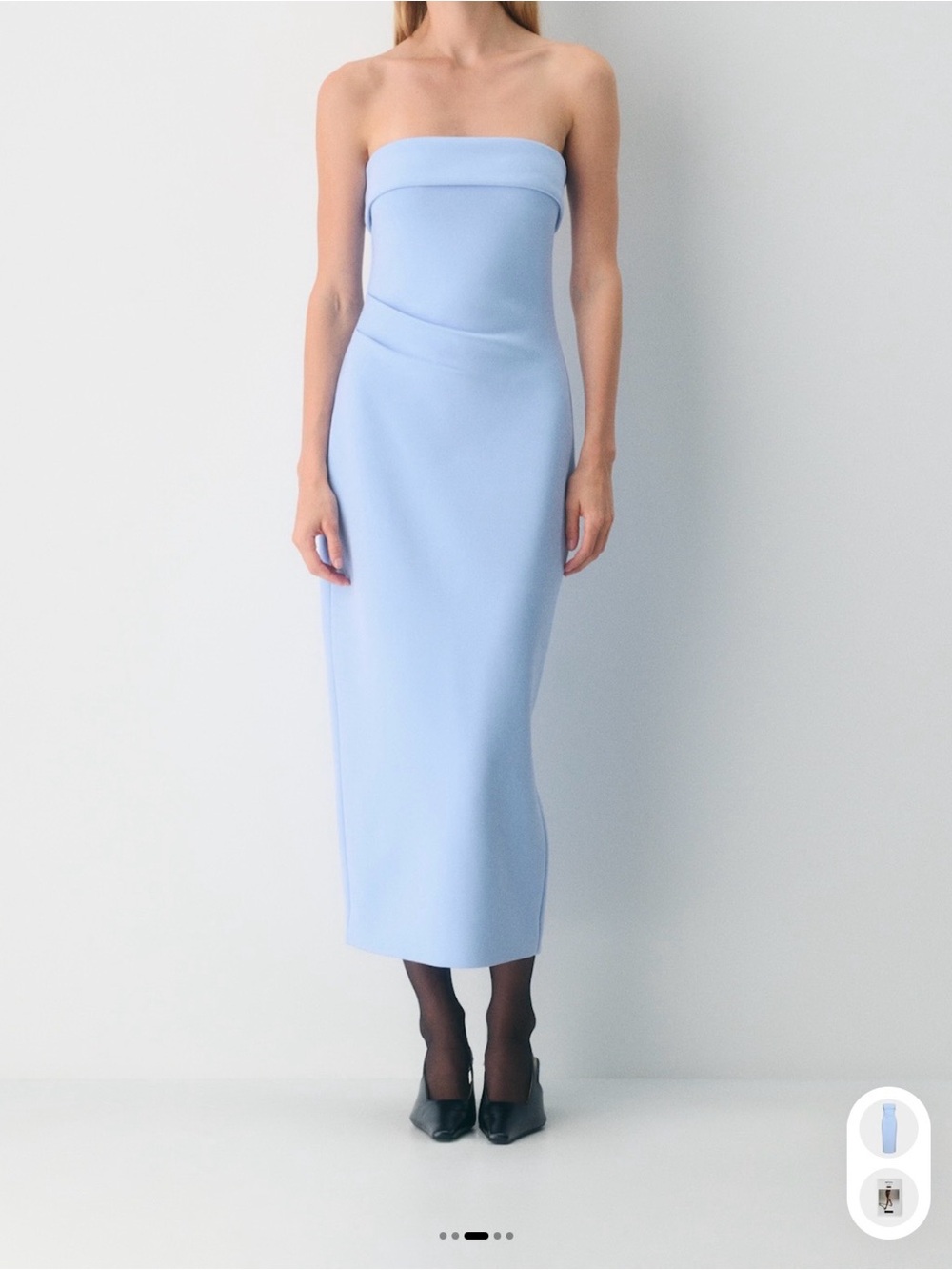 Babaton FigureKnit Eyecatcher Strapless Maxi Dress in Dayflower Blue